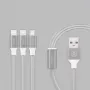 Recci Universal Delicate RCS-H120 3 in 1 Micro USB + 2 x Lightning Fast Charging 1,2 m Pilka