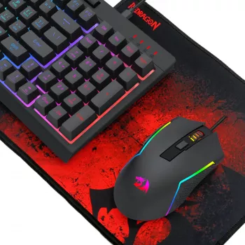 Redragon 4-in-1 Gaming Combo: RGB klaviatūra, pelė, kilimėlis ir ausinės