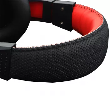 REDRAGON ARES ausinės žaidimams per ausį su raudonu LED apšvietimu, įvairiakryptis mikrofonas, 40mm tvarkyklės, 3,5 mm lizdas, juodos