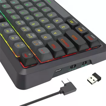 Redragon BRAGI PRO K688 98+1 Gasket belaidė mechaninė klaviatūra (Triple Mode, RGB, Hot-Swappable, Cream Linear Switches)