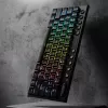 REDRAGON Horus Mini Pro 61 klavišų trijų režimų belaidė žemo profilio RGB mechaninė žaidimų klaviatūra - juoda (raudoni jungikliai)
