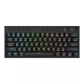 REDRAGON Horus Mini Pro 61 klavišų trijų režimų belaidė žemo profilio RGB mechaninė žaidimų klaviatūra - juoda (raudoni jungikliai)