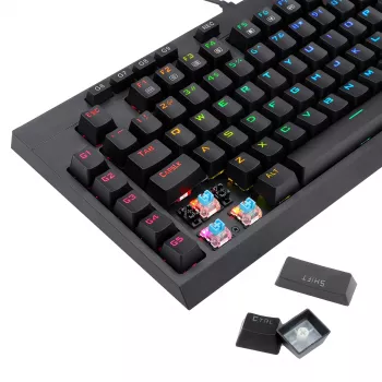 Redragon K588 RGB Pro BROADSWORD TKL mechaninė žaidimų klaviatūra, laidinė - juoda