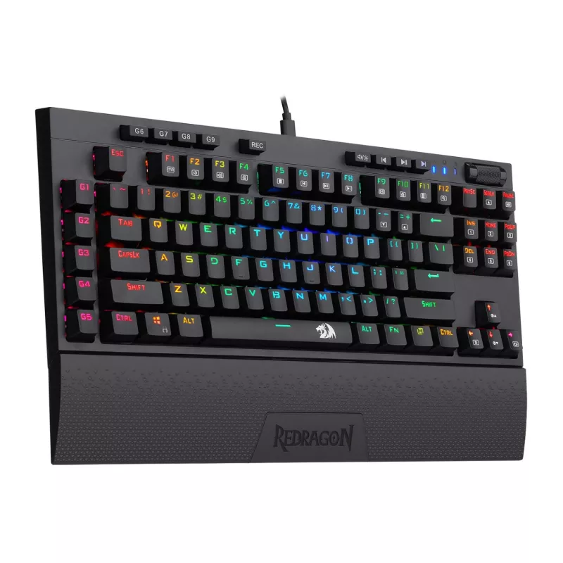 Redragon K588 RGB Pro BROADSWORD TKL mechaninė žaidimų klaviatūra, laidinė - juoda