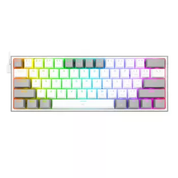 Redragon K617 FIZZ 60% laidinė RGB žaidimų klaviatūra - balta/pilka