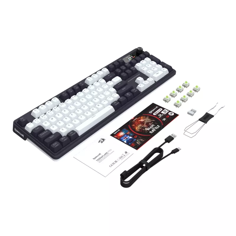 Redragon K762WB-RGB-PRO LCD pilno dydžio gasket mechaninė klaviatūra - juoda