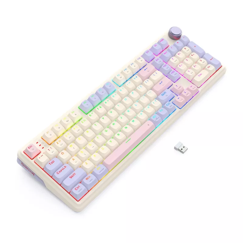 Redragon K768VI-WL Tri-Mode RGB mechaninė žaidimų klaviatūra – 100 klavišų, keičiami jungikliai (juoda)