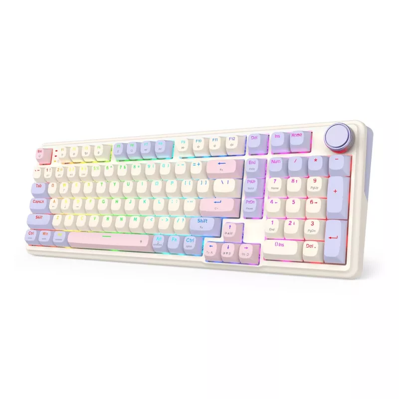 Redragon K768VI-WL Tri-Mode RGB mechaninė žaidimų klaviatūra – 100 klavišų, keičiami jungikliai (juoda)