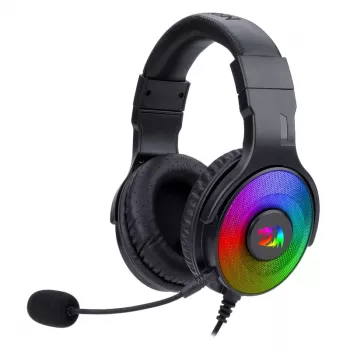 REDRAGON PANDORA H350 RGB ausinės žaidimams su nuimamu mikrofonu, 50mm tvarkyklės, 3,5mm garso ir USB RGB maitinimas, juodos