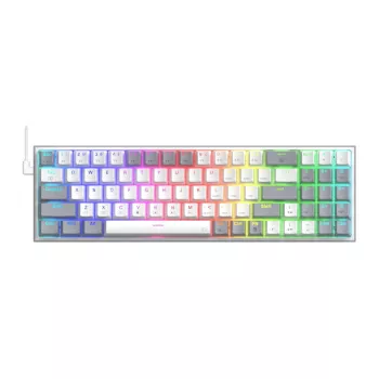 REDRAGON Pollux 65% laidinė mechaninė žaidimų klaviatūra, karštai keičiami Red jungikliai, RGB apšvietimas, nuimamas USB-C, NKRO, juoda