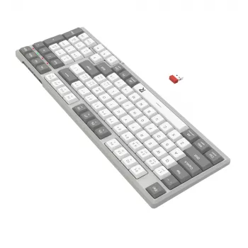 Redragon RD-BK-7111 60% tri-mode žemo profilio mechaninė klaviatūra, RGB apšvietimas, keičiami jungikliai, juoda/balta
