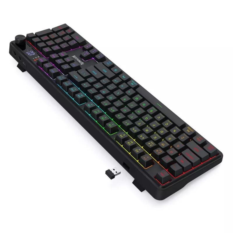 Redragon RM104 PRO VOLCANO RGB belaidė membrinė žaidimų klaviatūra - juoda