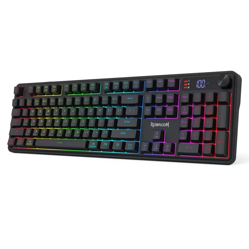 Redragon RM104 PRO VOLCANO RGB belaidė membrinė žaidimų klaviatūra - juoda