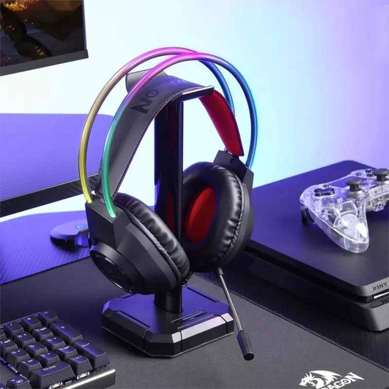 Redragon SCREAM Over-Ear RGB žaidimų ausinės - juodos
