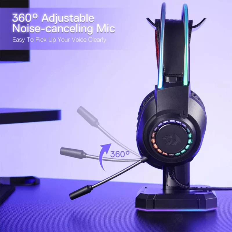 Redragon SCREAM Over-Ear RGB žaidimų ausinės - juodos