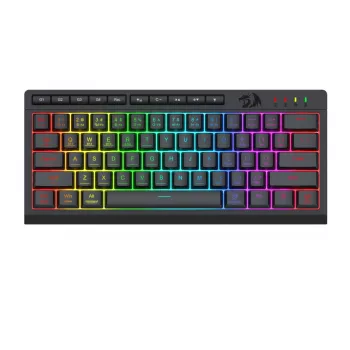 Redragon SHIVA K522 PRO RGB belaidė žaidimų klaviatūra - trijų režimų TKL mechaninė, karštai keičiami raudoni jungikliai, juoda