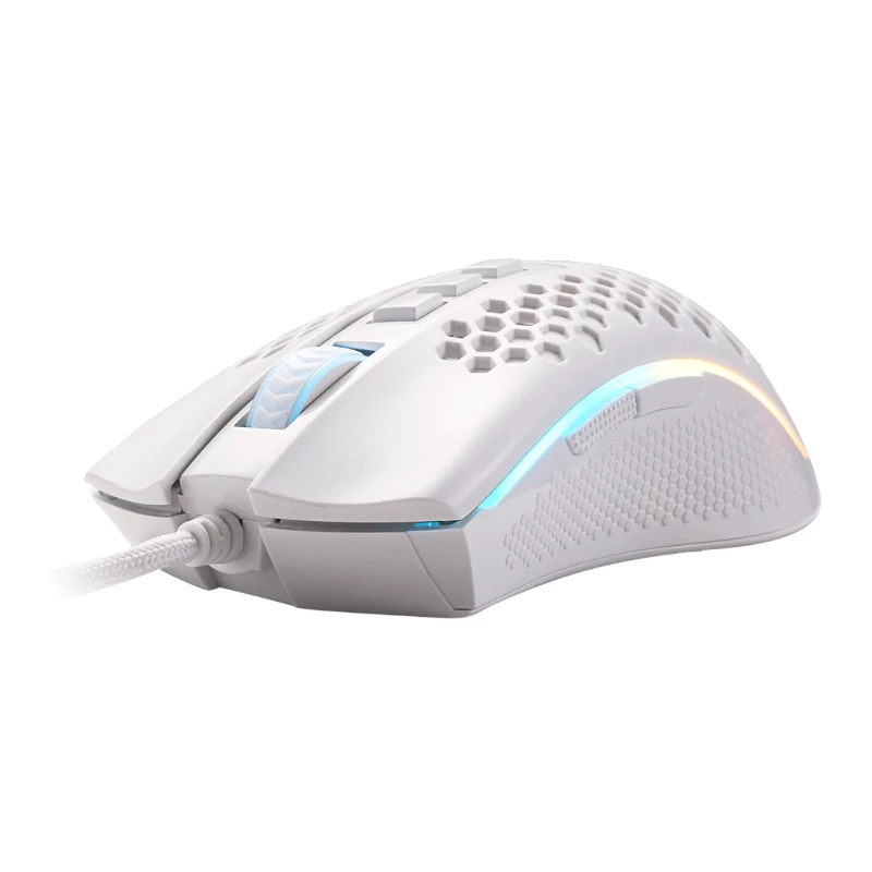 REDRAGON STORM WIRED RGB žaidimų pelė – lengvas korinis dizainas, 12400 DPI, 7 programuojamų mygtukų, Omron jungikliai, PTFE kojelės