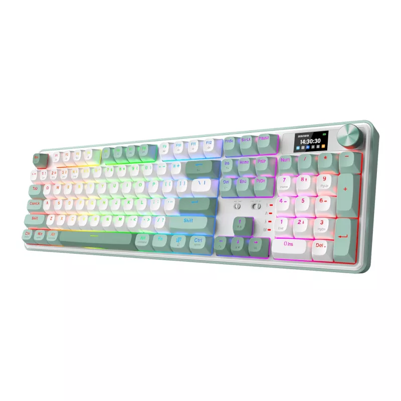 Redragon WYVERN K761 Pro Full-size RGB belaidė mechaninė žaidimų klaviatūra - balta/žalia