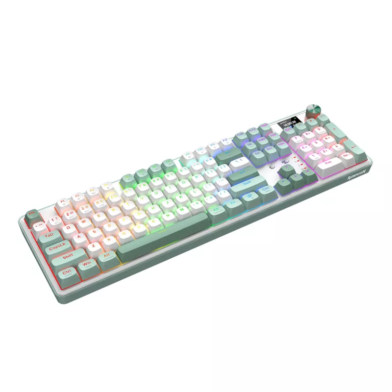 Redragon WYVERN K761 Pro Full-size RGB belaidė mechaninė žaidimų klaviatūra - balta/žalia