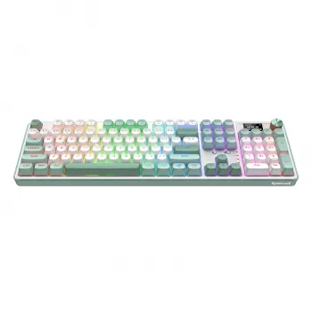 Redragon WYVERN K761 Pro Full-size RGB belaidė mechaninė žaidimų klaviatūra - balta/žalia