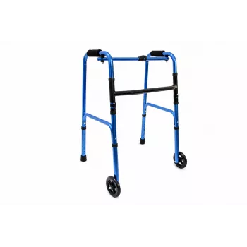 REH Balkonik RF-131 Abipusis vaikščiojimo rėmas su 8 lygių aukščio reguliavimu, sidabrinis aliumininis sulankstomas mobilumo pagalbininkas, 120 kg talpa