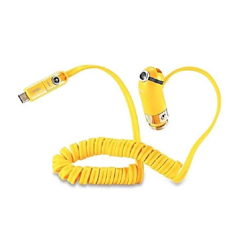 REMAX Cutie Car Charger Yellow - 2 USB-A prievadai, 4,2 A bendra išėjimo srovė