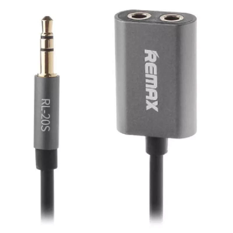 REMAX Qulmax 3.5mm bendro naudojimo lizdo kabelis RL-20S, pilkas