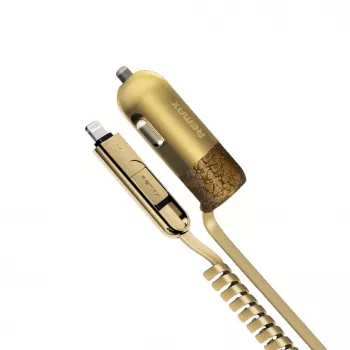 REMAX Universal Finchy RCC103 Automobilinis USB įkroviklis, Gold