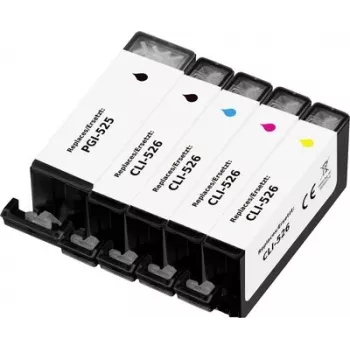 Renkforce suderinamų rašalo kasečių rinkinys Canon PGI-525PGBK, CLI-526BK, CLI-526C, CLI-526M, CLI-526Y (pigmentinė juoda, dažinė juoda, žydra, purpurinė, geltona, 5 vnt.) RF-7064560