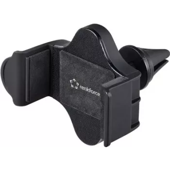 Renkforce RF-5385148 360° pasukamas automobilinis telefono laikiklis ventiliacijos grotelėms, 55-85 mm išmaniesiems telefonams, juodas