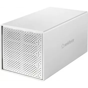 Renkforce RF-5587610 4 skyrių SATA išorinis diskų korpusas, 2,5/3,5 colio, USB 3.2 Gen 1, aliuminis, 80 mm ventiliatorius