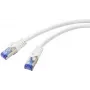Renkforce RF-5771524 Cat6a S/FTP tinklo pataisos kabelis, 2m, baltas, 10GbE, 500MHz, RJ45, snagless, auksuoti kontaktai