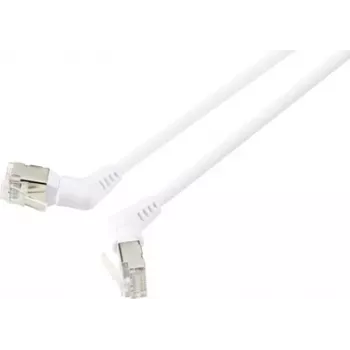 Renkforce RF-6071566 CAT 6a F/UTP tinklo pataisasis kabelis, RJ45, 1 m, baltas, 360° pasukami jungtys, kampuotas išėjimas