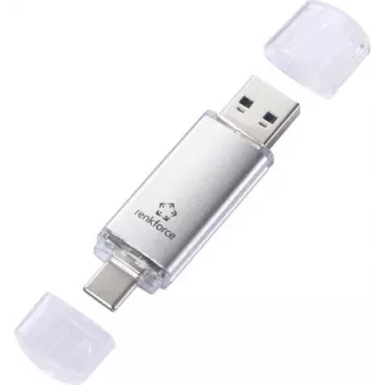 Renkforce RF-USBOS-230 64 GB USB 3.2 Gen 1 dviguba USB-A/USB-C atmintinė, sidabrinė, RF-6688140