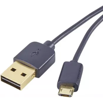 Renkforce USB 2.0 A – Micro-B apverčiamas kabelis, 1 m, juodas