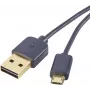 Renkforce USB 2.0 A – Micro-B apverčiamas kabelis, 1 m, juodas