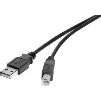 Renkforce USB 2.0 kabelis A į B 1m juodas, auksuoti kontaktai RF-4463070