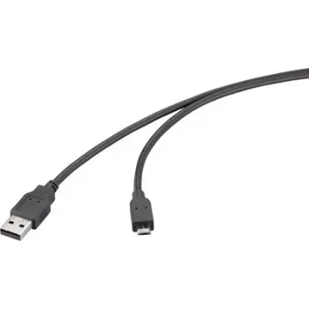 Renkforce USB 2.0 laidas USB-A (tėvas) – USB Micro-B (tėvas), 3 m, juodas, RF-6830434