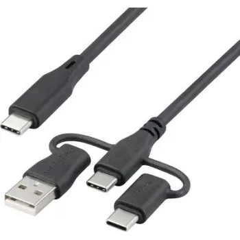 Renkforce USB 2.0 įkrovimo kabelis USB-C 1,5 m juodas RF-6615908