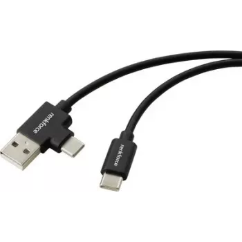 Renkforce USB 2.0 USB-C į USB-A laidas 1 m, juodas RF-7116120
