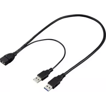 Renkforce USB 3.0 prailginimo kabelis USB-A kištukas į USB-A lizdą 0,5 m juodas RF-5719752