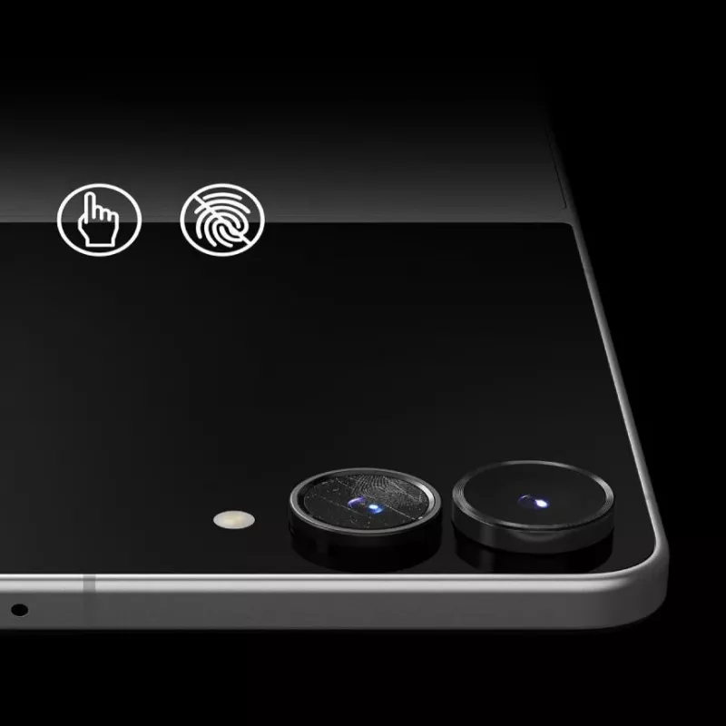 Ringke Camera Frame 2 rinkinys, skirtas Samsung Galaxy Z Flip 8 – juodas aliuminio lydinio objektyvo apsauga su 9H grūdintu stiklu