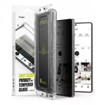 Ringke Galaxy S25 Ultra Ekrano apsauga Premium Easy Slide Privacy Grūdintas stiklas 9H su montavimo rėmeliu (2 vnt.) Skaidri