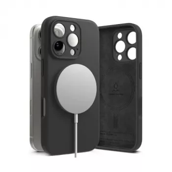 Ringke iPhone 16 Pro Dėklas Silikoninis Magnetinis Juodas