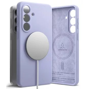 Ringke Silicone Magnetic MagSafe Case, skirtas Samsung Galaxy S24 Plus - Levandų spalva