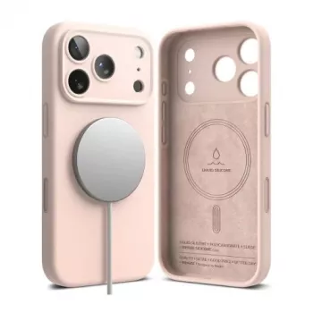 Ringke Silicone Magnetic MagSafe iPhone 15 Pro Max Dėklas Pink Sand