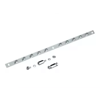 Rittal SZ 2413.375 Plokščioji šyna, 10 prijungimų, plieninė, 375 mm, 100 A, 690 V AC