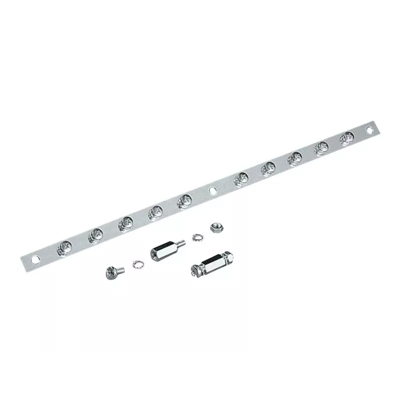 Rittal SZ 2413.375 Plokščioji šyna, 10 prijungimų, plieninė, 375 mm, 100 A, 690 V AC