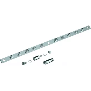 Rittal SZ 2413.375 Plokščioji šyna, 10 prijungimų, plieninė, 375 mm, 100 A, 690 V AC