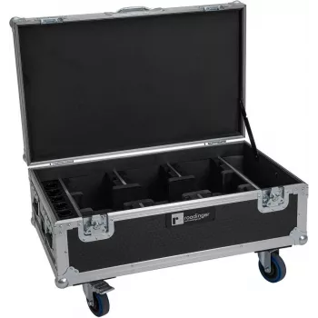 ROADINGER Flight Case 6x Futurelight AKKU UP-4 QCL Spot QuickDMX MK2 prožektoriams su įkrovimo funkcija ir ratukais 31005255